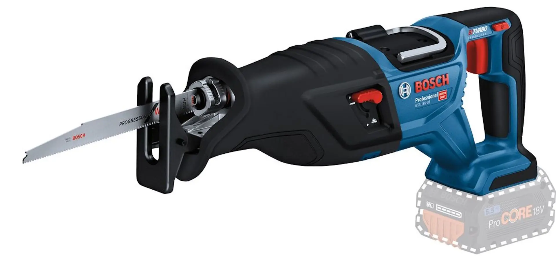 Ferestrau cu sabie cu acumulator Bosch GSA 185-LI + GBA 18V 5.0Ah + AL 18V-40