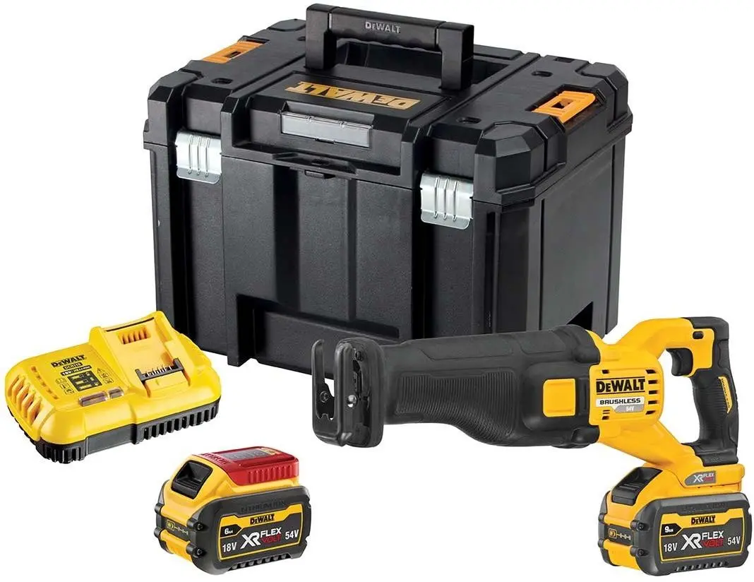 Аккумуляторная сабельная пила Dewalt DCS389X2-QW + DCB547-XJ 9.0Ahx2 + DCB118-QW + DWST1-71195
