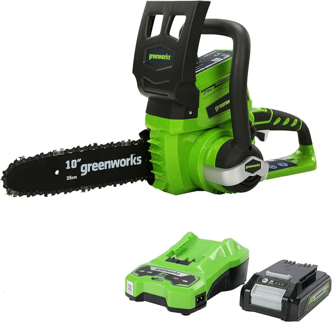 Fierastrau cu lant cu acumulator GreenWorks G24CS25 Set