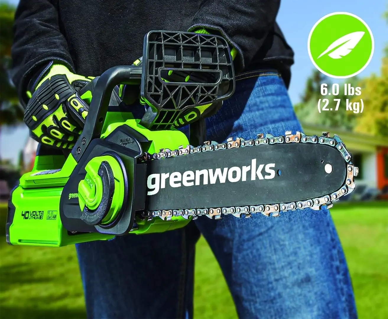 Аккумуляторная цепная пила Greenworks G40CS30II (Green/Black) - 3