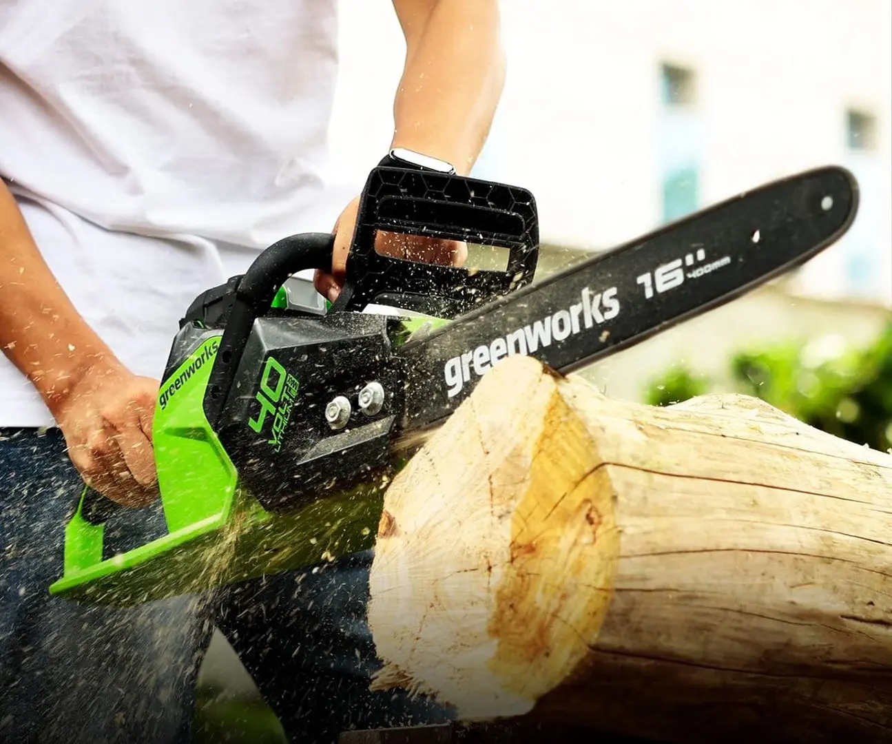 Аккумуляторная цепная пила Greenworks GD40CS18 (Green/Black) - 2