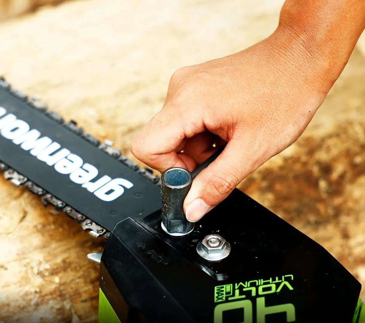 Аккумуляторная цепная пила Greenworks GD40CS18 (Green/Black) - 4