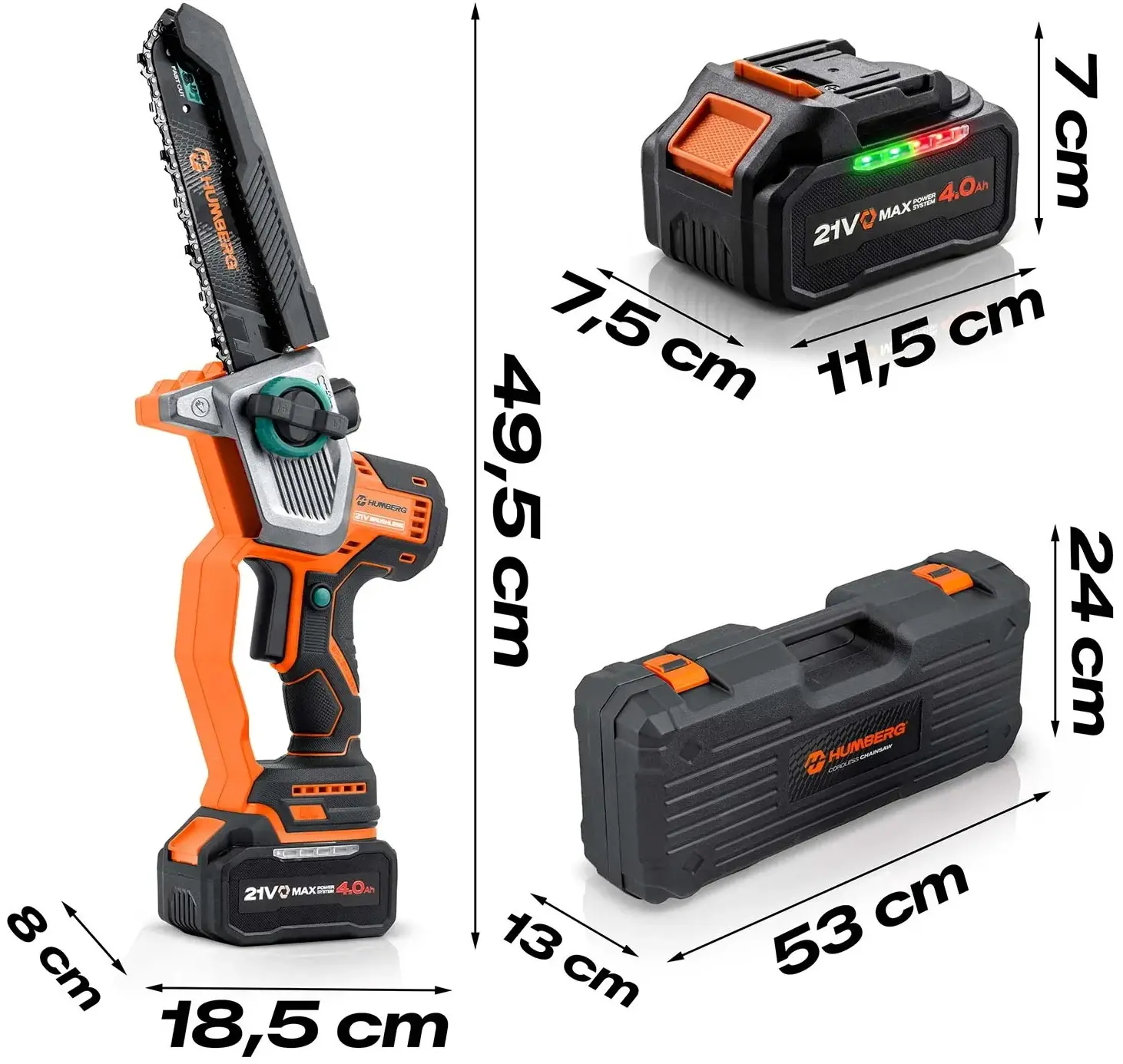 Аккумуляторная цепная пила Humberg HM-437 543701 (Multicolour) - 3