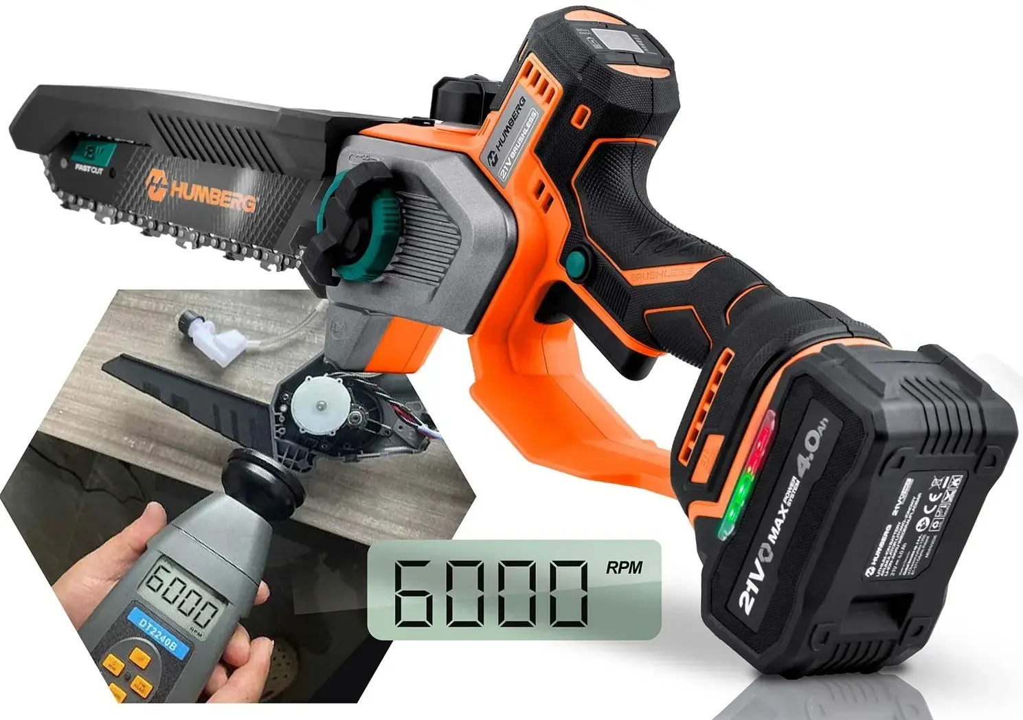 Аккумуляторная цепная пила Humberg HM-437 543701 (Multicolour) - 6