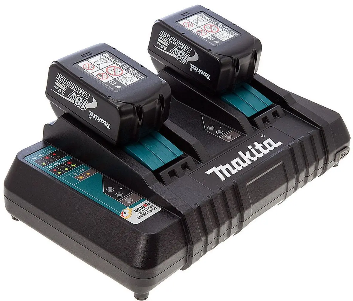 Аккумуляторная цепная пила Makita DUC353PR2 + BL1830B + DC18RD - 2