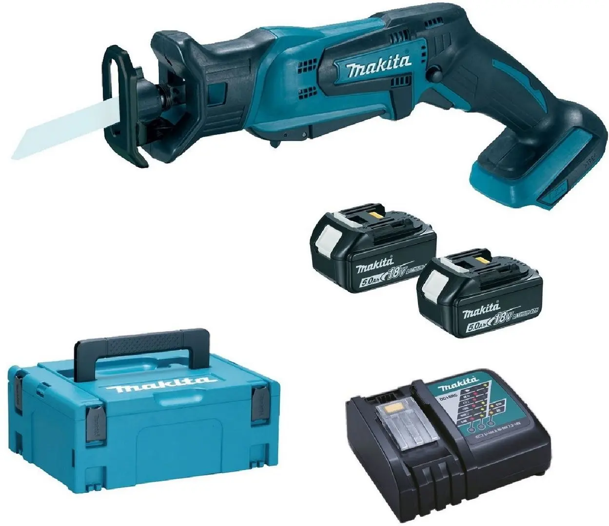 Аккумуляторная сабельная пила Makita DJR183RTE + BL1850B 5.0Ahx2 Set