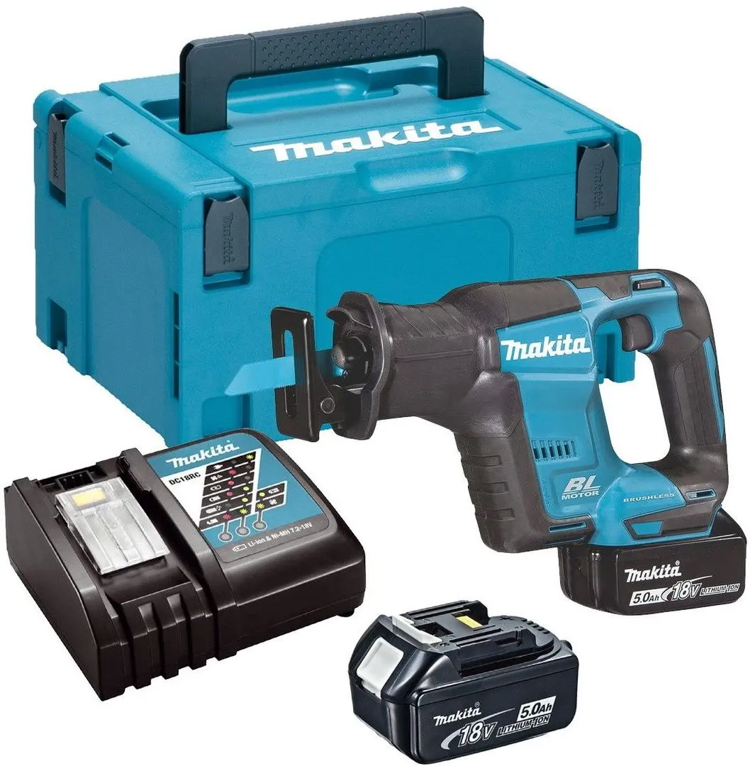Аккумуляторная сабельная пила Makita DJR188RTJ + BL1850B 5.0Ahx2 Set
