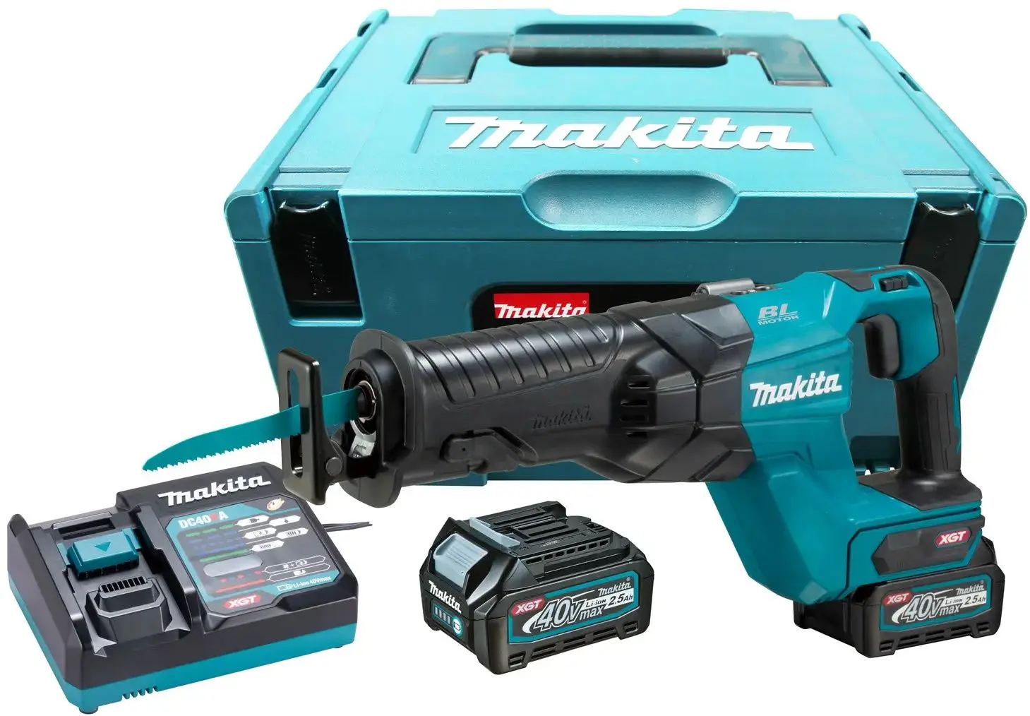 Аккумуляторная сабельная пила Makita JR001GD201 + BL4025 2.5.0Ahx2 Set