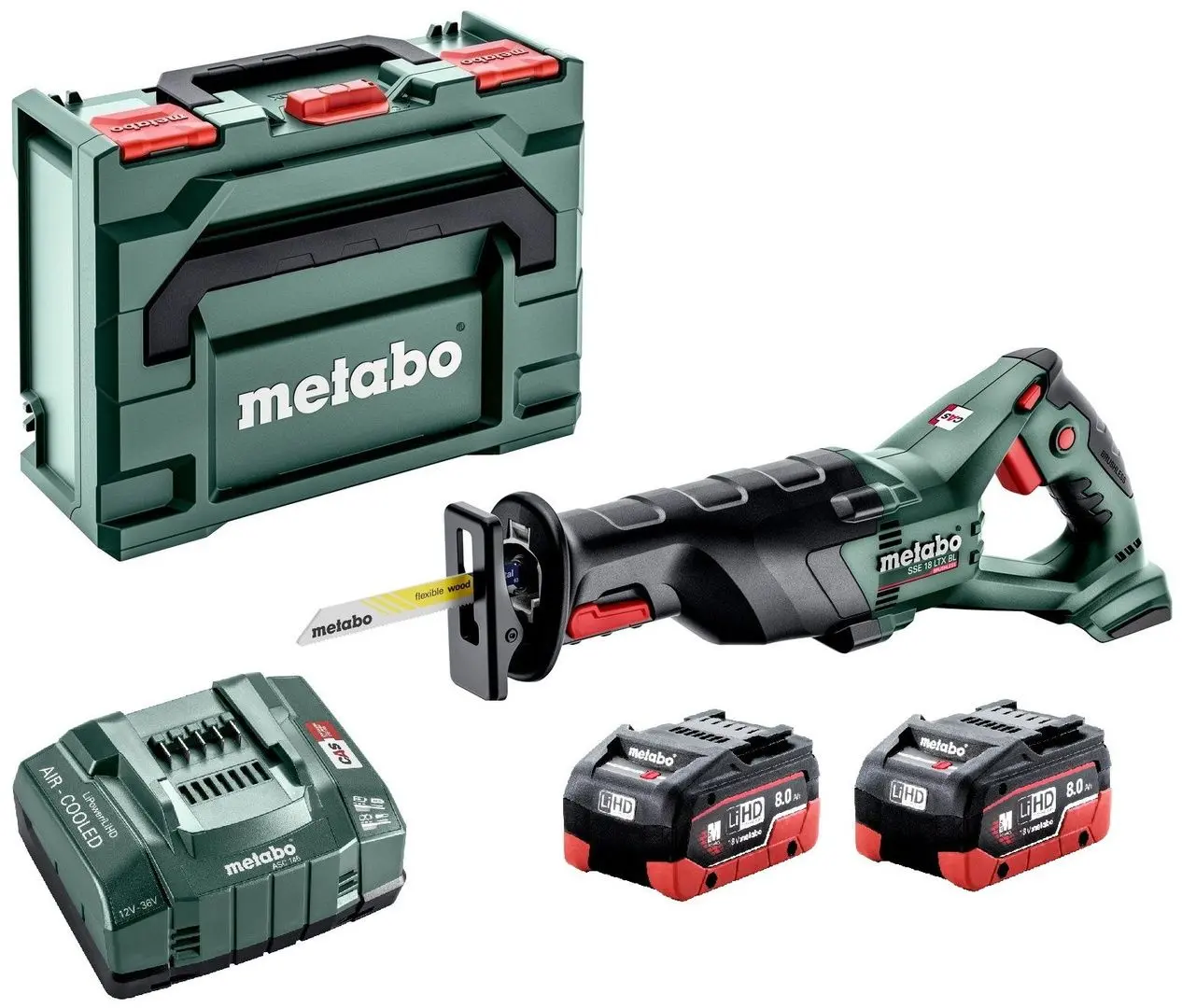Ferastrau sabie cu acumulator Metabo SSE 18 LTX BL + LiHD 18 В 8.0Ahx2 Set