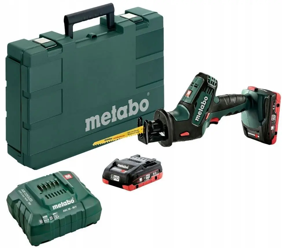 Аккумуляторная сабельная пила Metabo SSE 18 LTX Compact + LiHD 18 В 4.0Ahx2 + ASC 55 + metaBOX 145