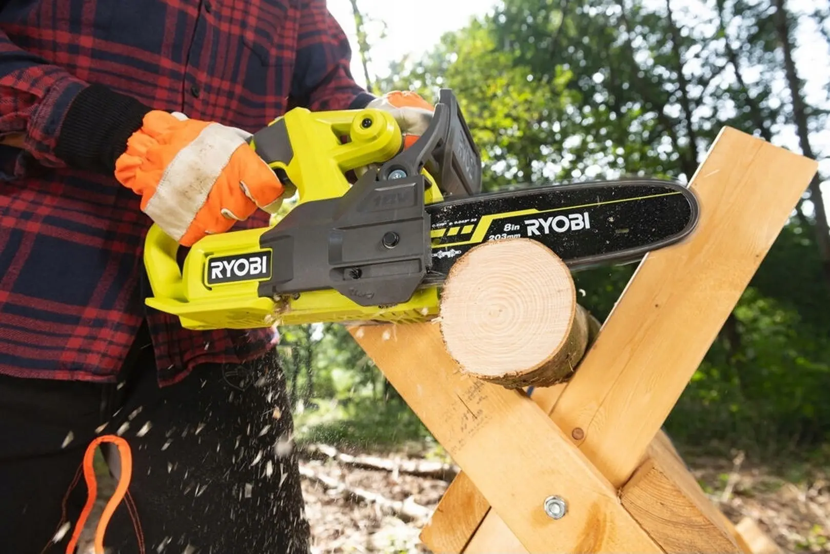 Пила цепная аккумуляторная Ryobi RY18CS20A-0 - 3