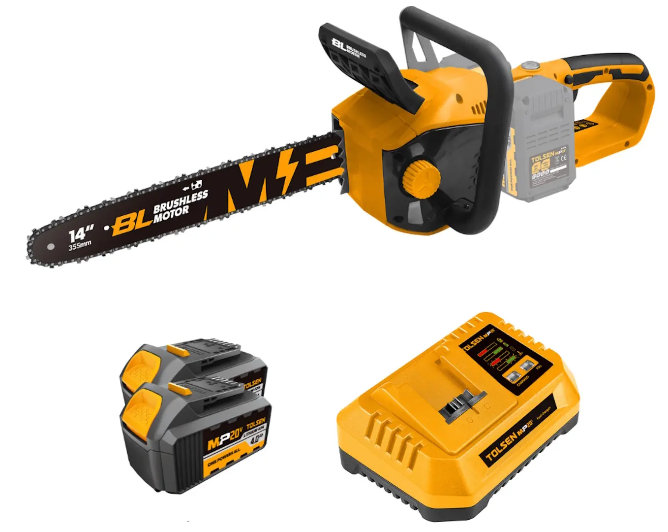 Аккумуляторная цепная пила Tolsen 87360SetB