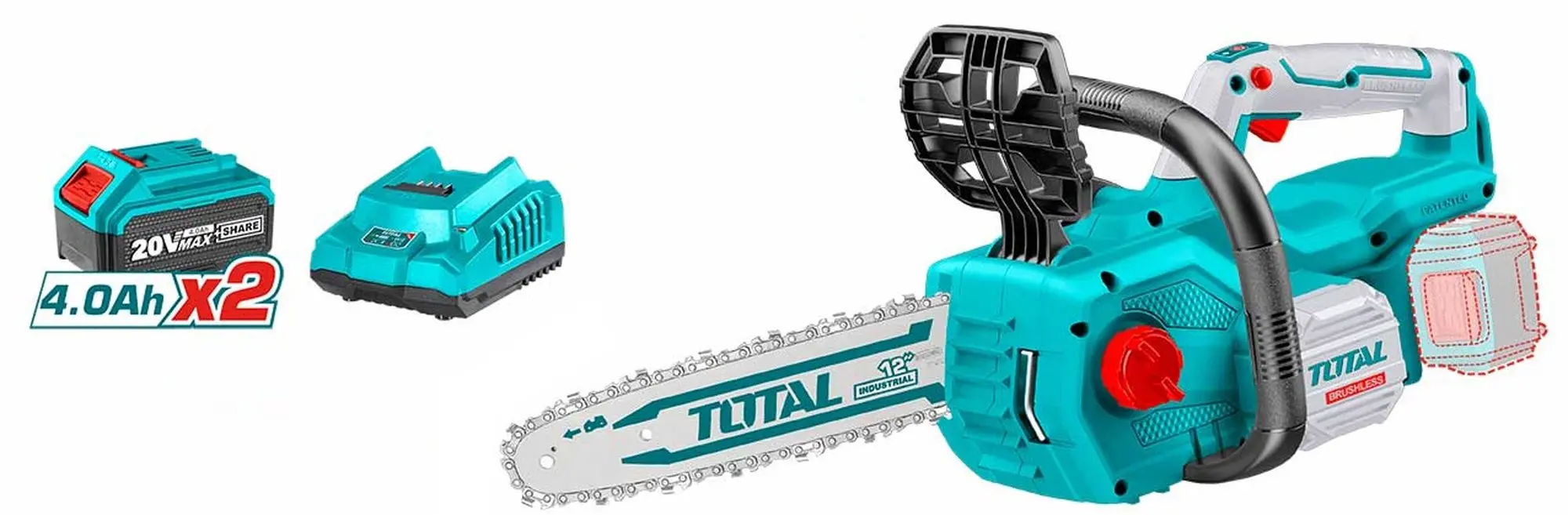 Аккумуляторная цепная пила Total TGSLI201286