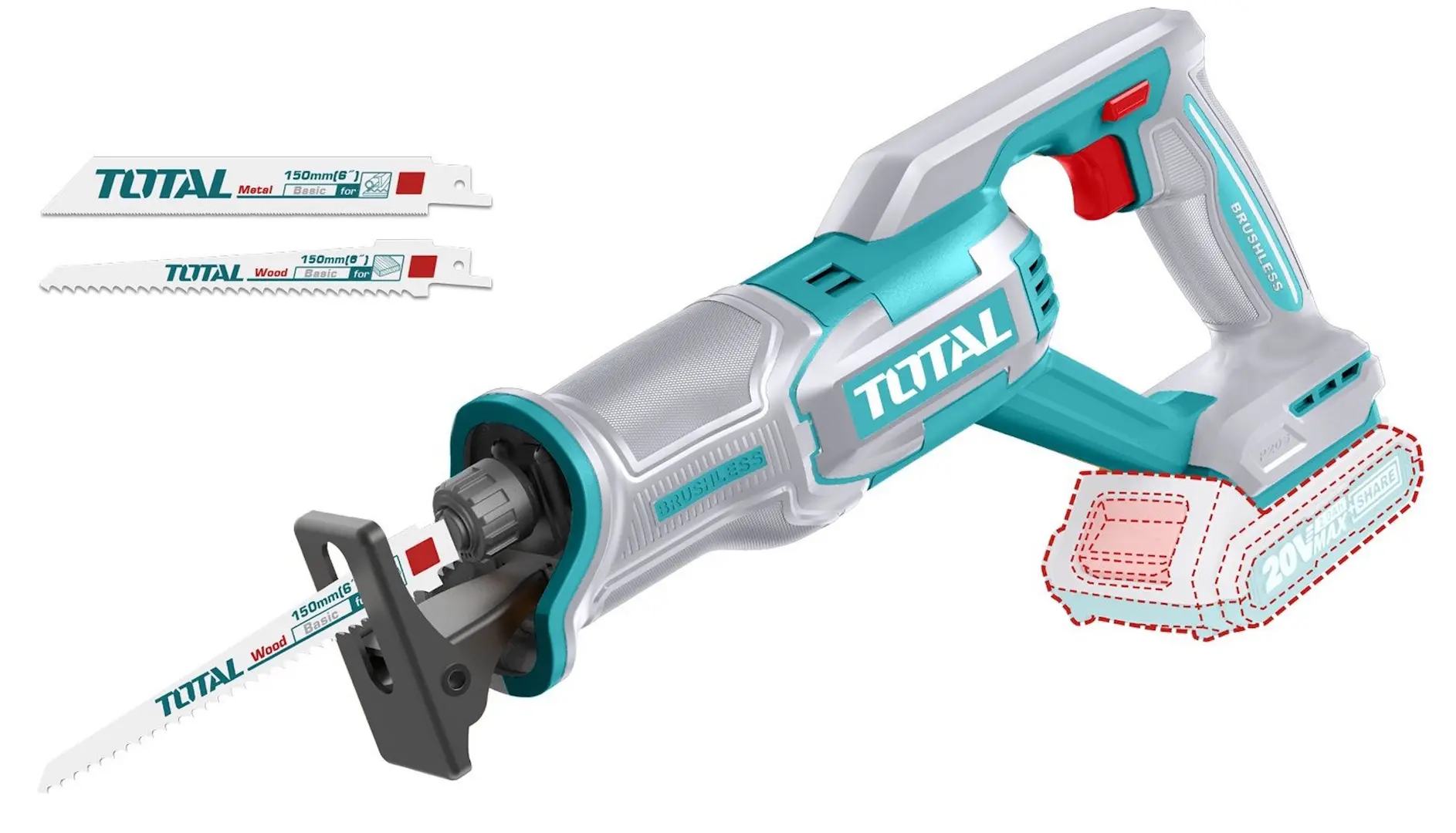 Fierastrau cu sabie cu acumulator Total TRSLI2108