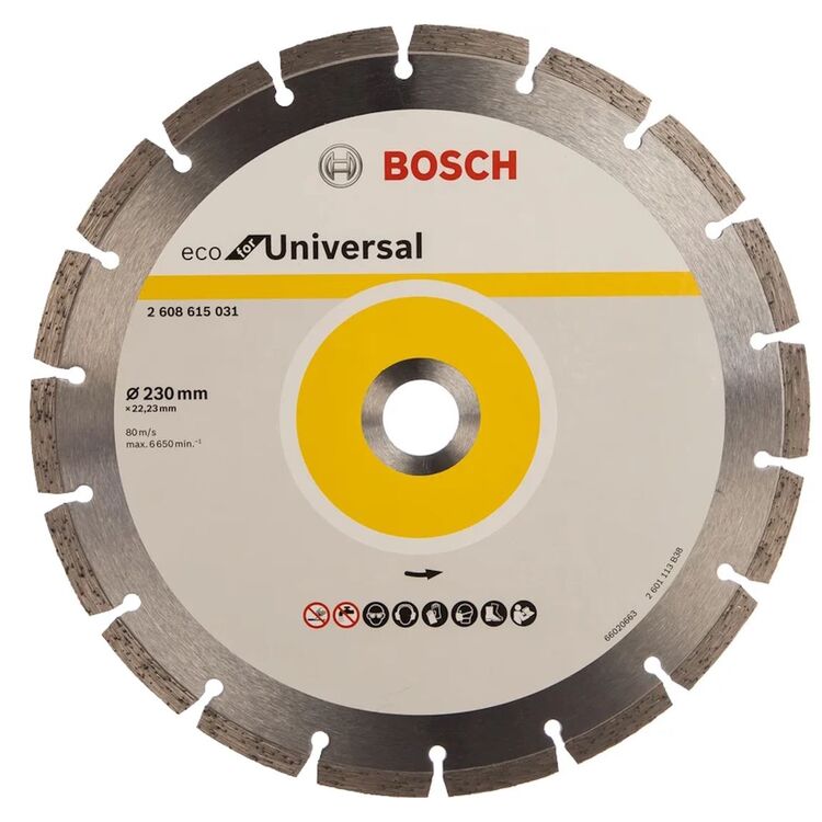 Disc de tăiere diamantat Bosch Segmented Universal Eco 180 mm