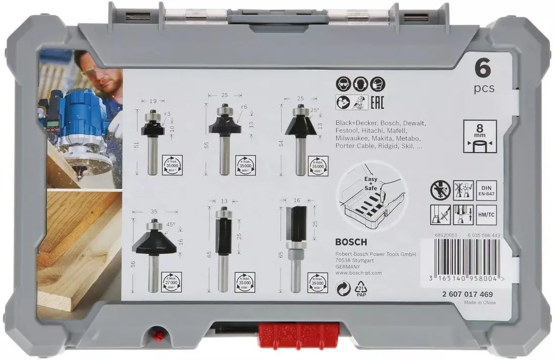 Set de freze pentru lemn Bosch 2607017466