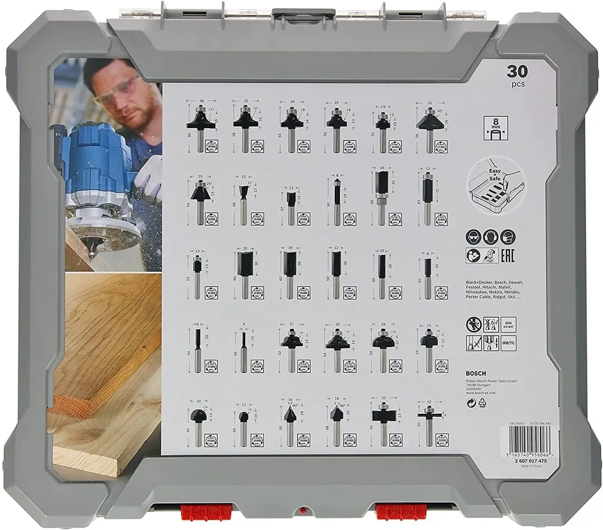 Набор торцевых профильных фрез Bosch 2607017475