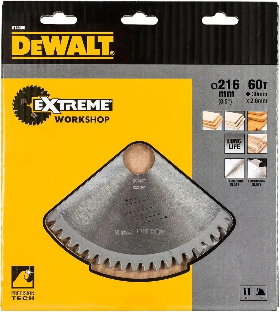 Пильный диск Dewalt Extreme Workshop DT4320-QZ 216x30mm