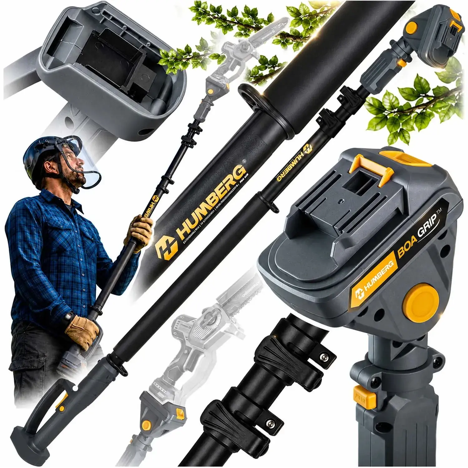 Tijă telescopică pentru mini-ferăstrău Humberg HM-422 542200 (Black/Grey) - 4