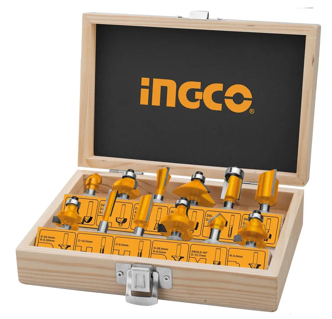 Набор фрез по дереву Ingco AKRT1221