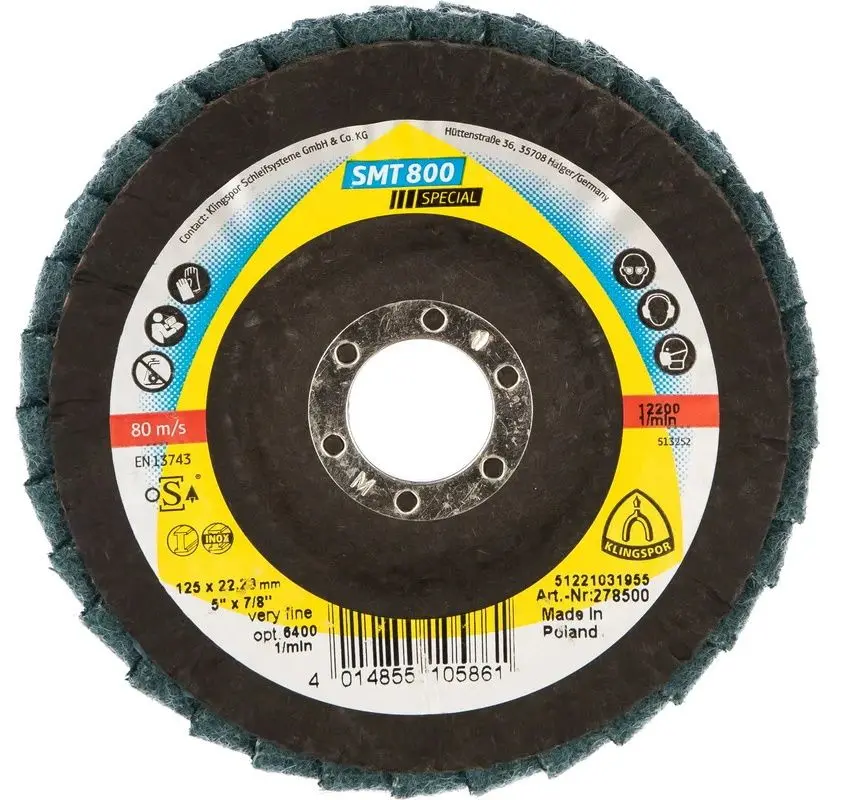 Круг лепестковый шлифовальный Klingspor SMT800 Special 278500 125x22mm