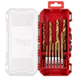 Set burghie pentru metal Milwaukee Red Hex Shockwave HSS-TIN 4932493865