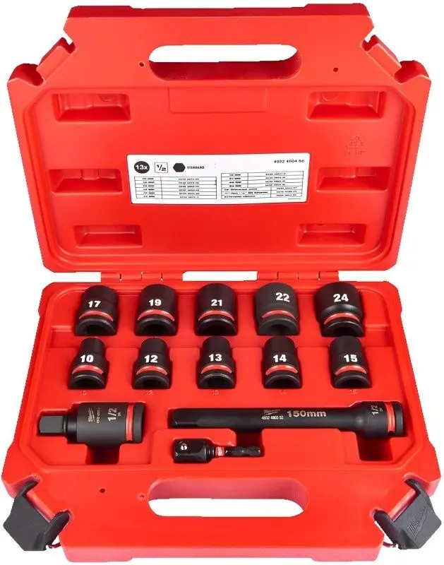 Set chei tubulare de impact Milwaukee Shockwave Sets II STD-13PC