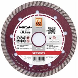 Disc diamantat PDT 1A1R Turbo Concrete 810200TCRTu 125x2.2mm