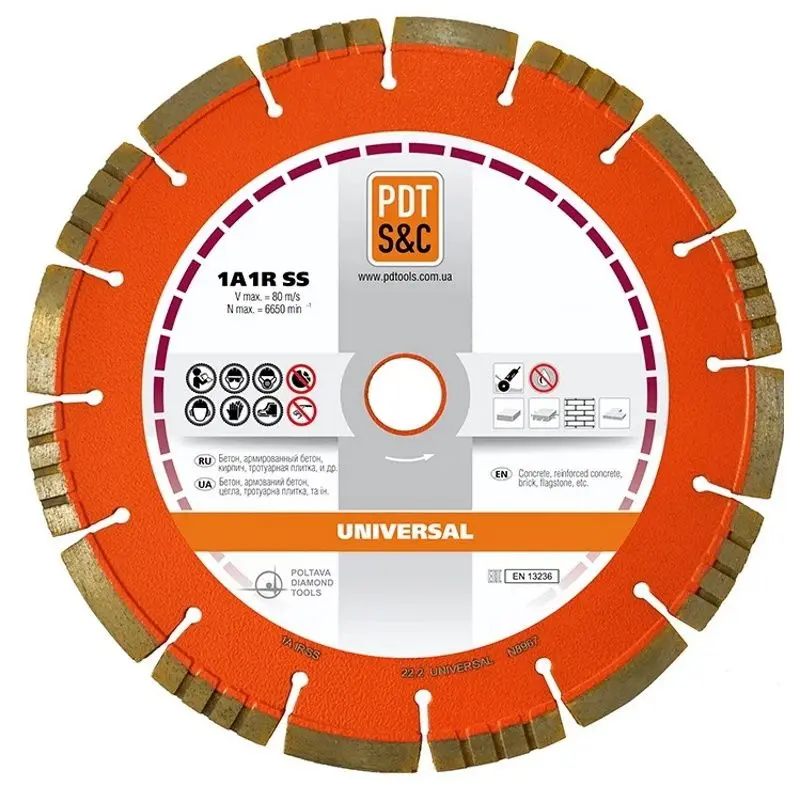 Disc diamantat PDT Universal 830200UNVu 1A1RSS/C3 125х22.2mm