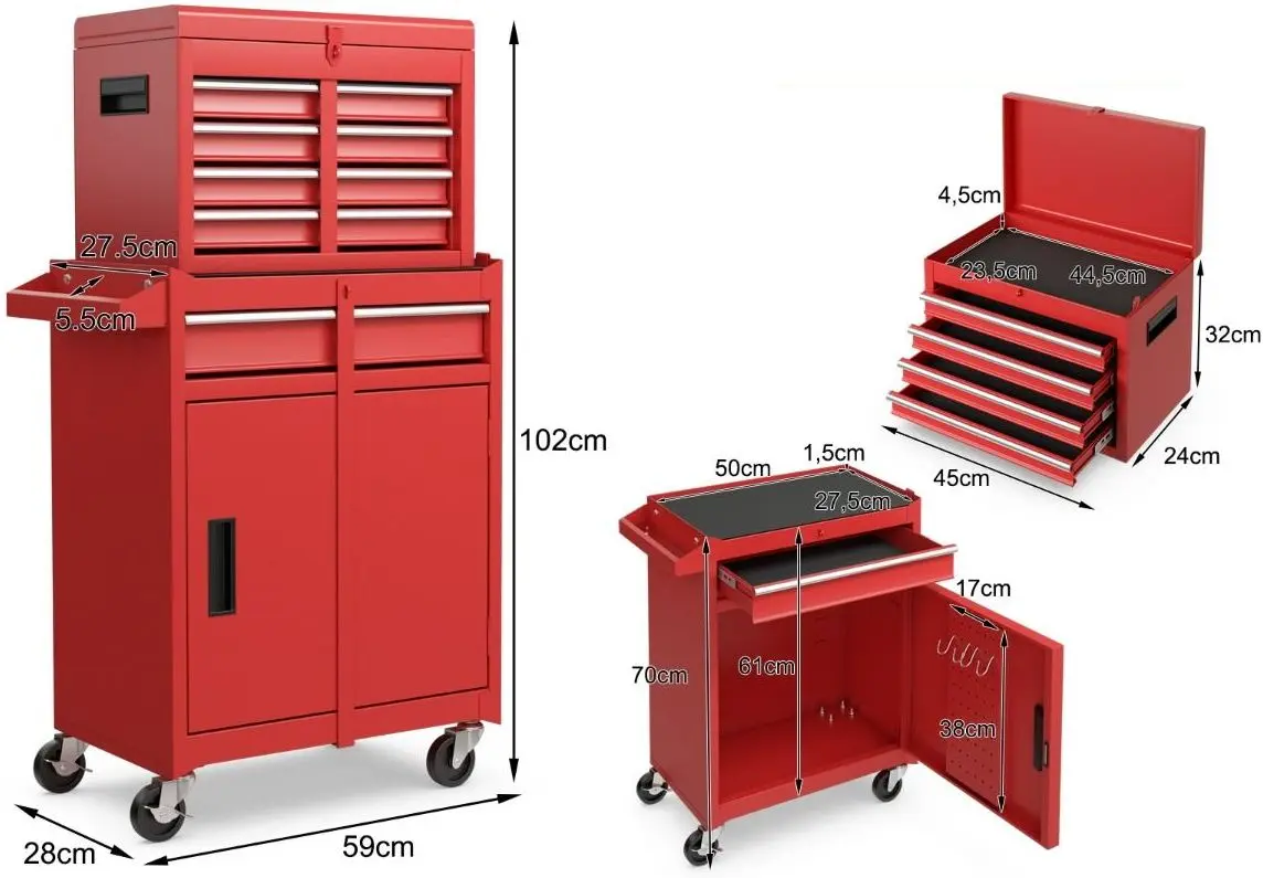 Dulap pentru scule Costway TL35688RE (Red)