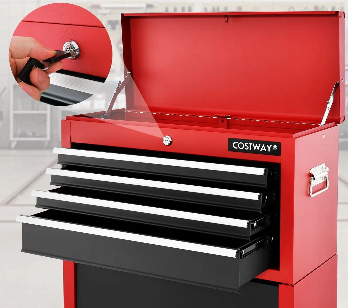 Carucior pentru scule Costway TL35690GA (Red/Black)