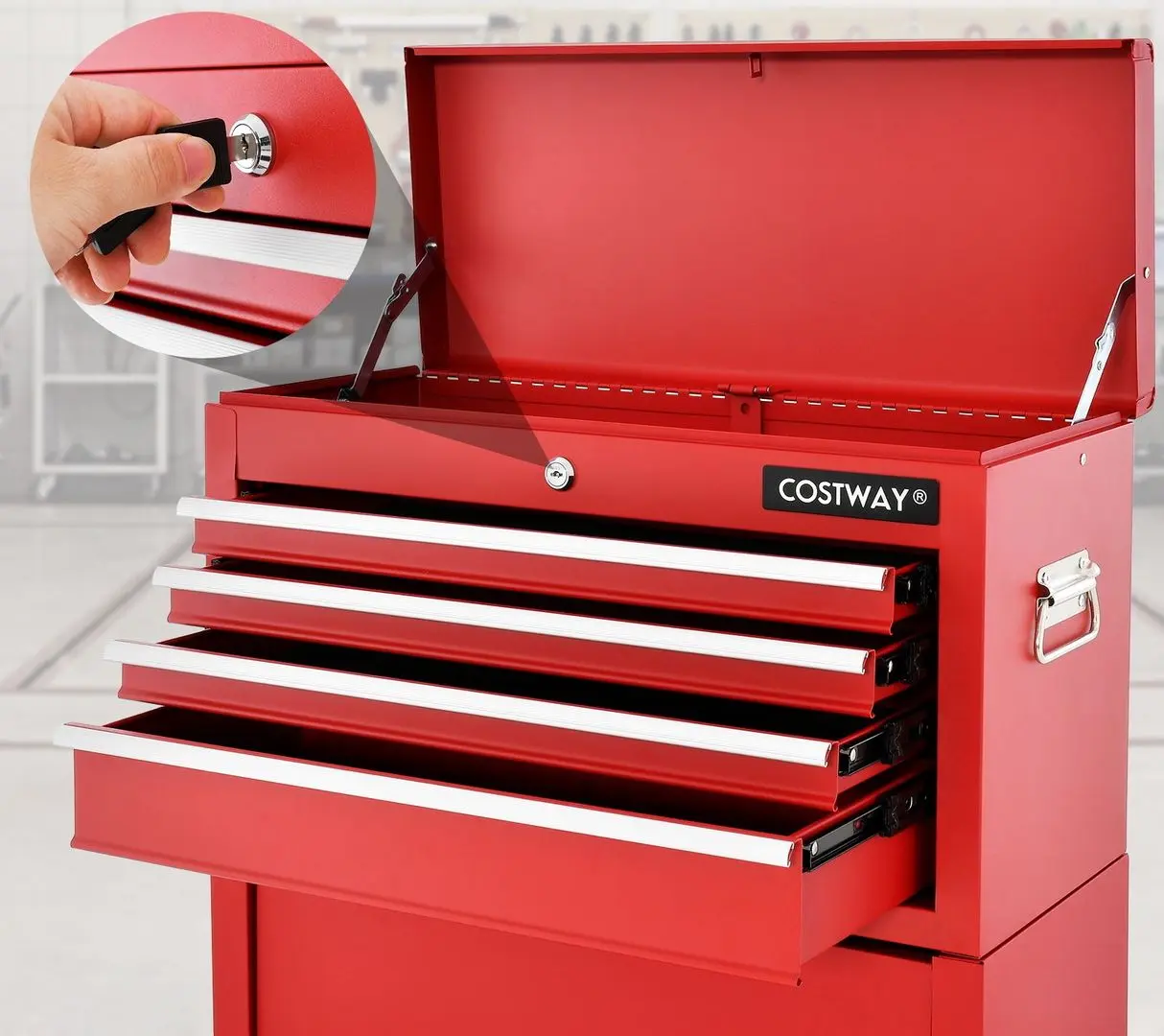 Carucior pentru scule Costway TL35690RE (Red)