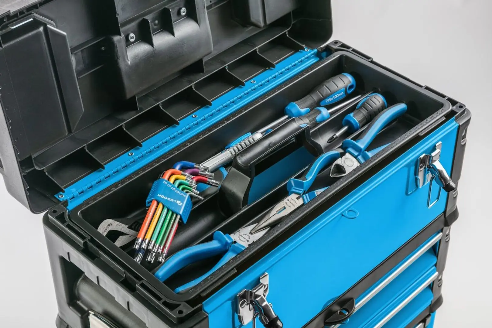 Тележка для инструментов Hoegert HT7G080 (Black/Blue)