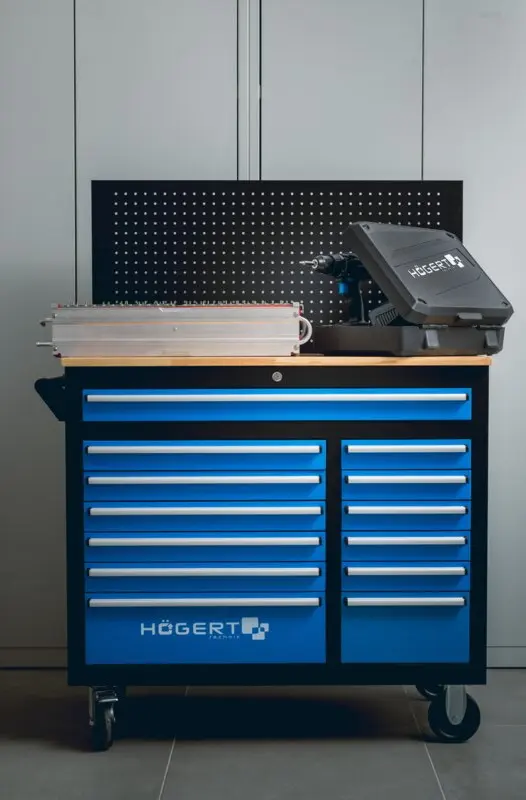 Тележка инструментальная Hoegert HT7G044 (Black/Blue) - 3