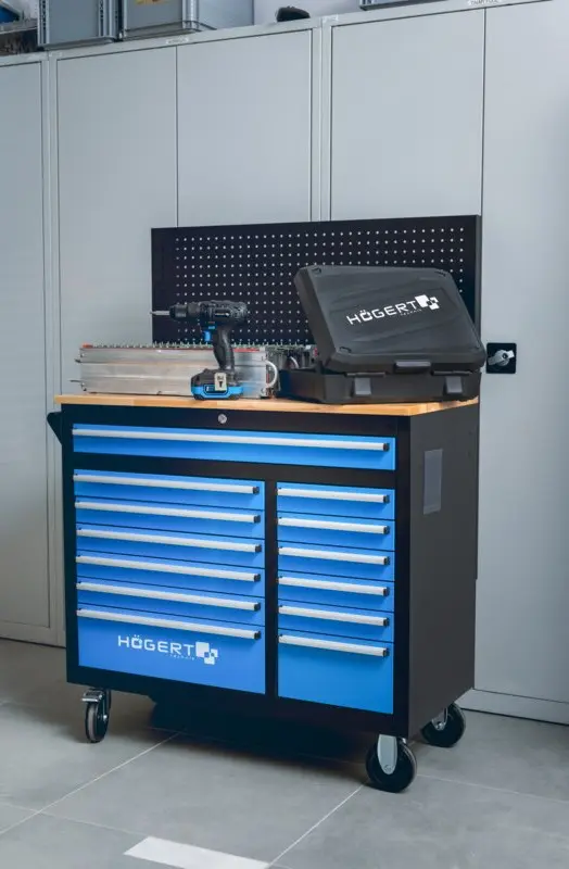 Тележка инструментальная Hoegert HT7G044 (Black/Blue) - 4