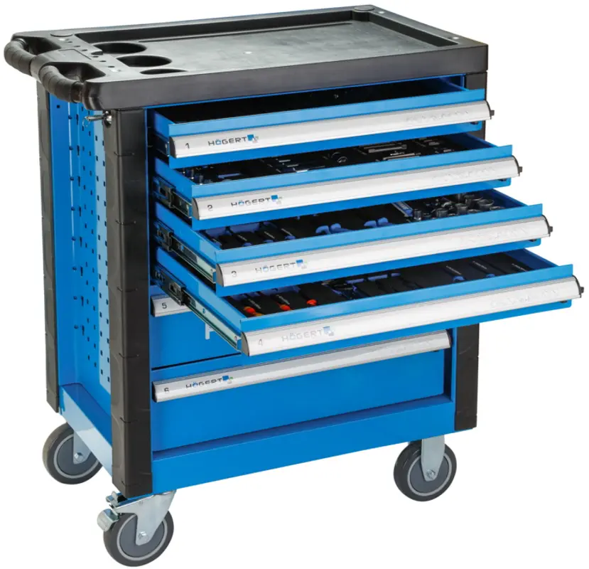 Тележка инструментальная Hoegert HT7G046 (Black/Blue) - 2