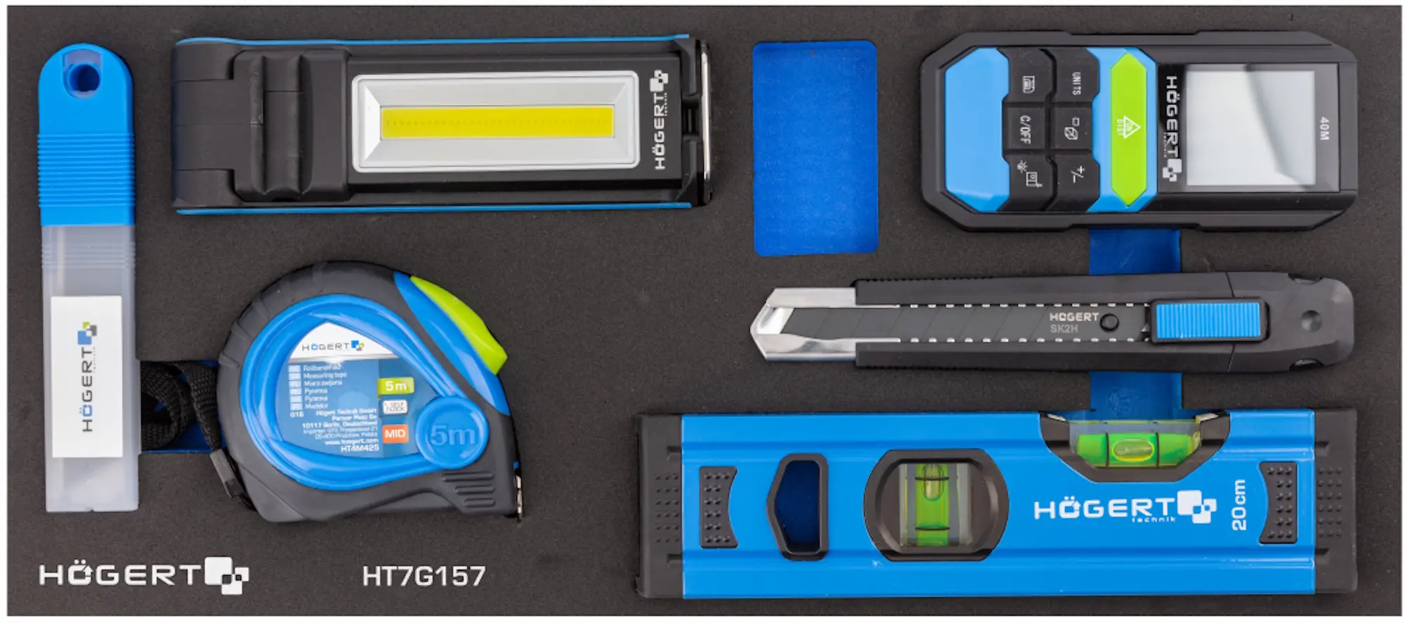 Carucior pentru scule Hoegert HT7G050 (Black/Blue)