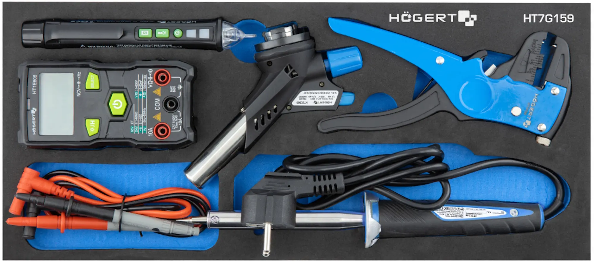 Carucior pentru scule Hoegert HT7G050 (Black/Blue)