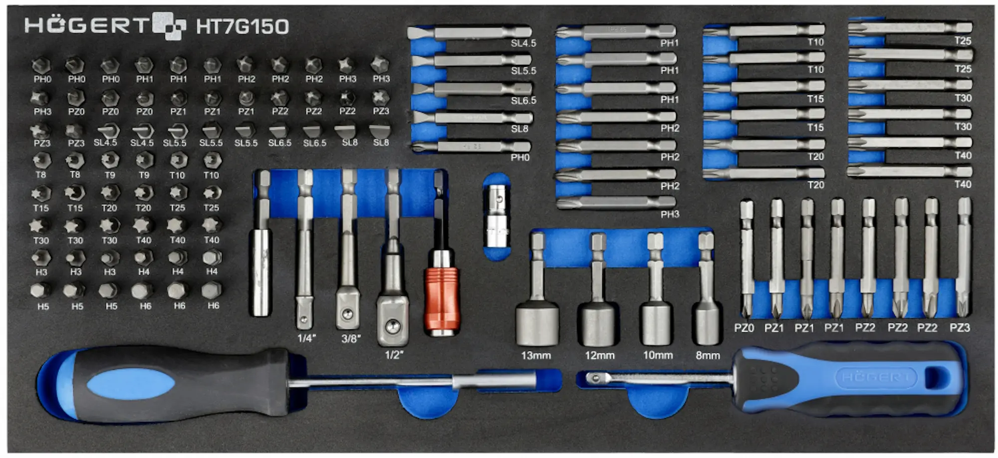 Carucior pentru scule Hoegert HT7G050 (Black/Blue)