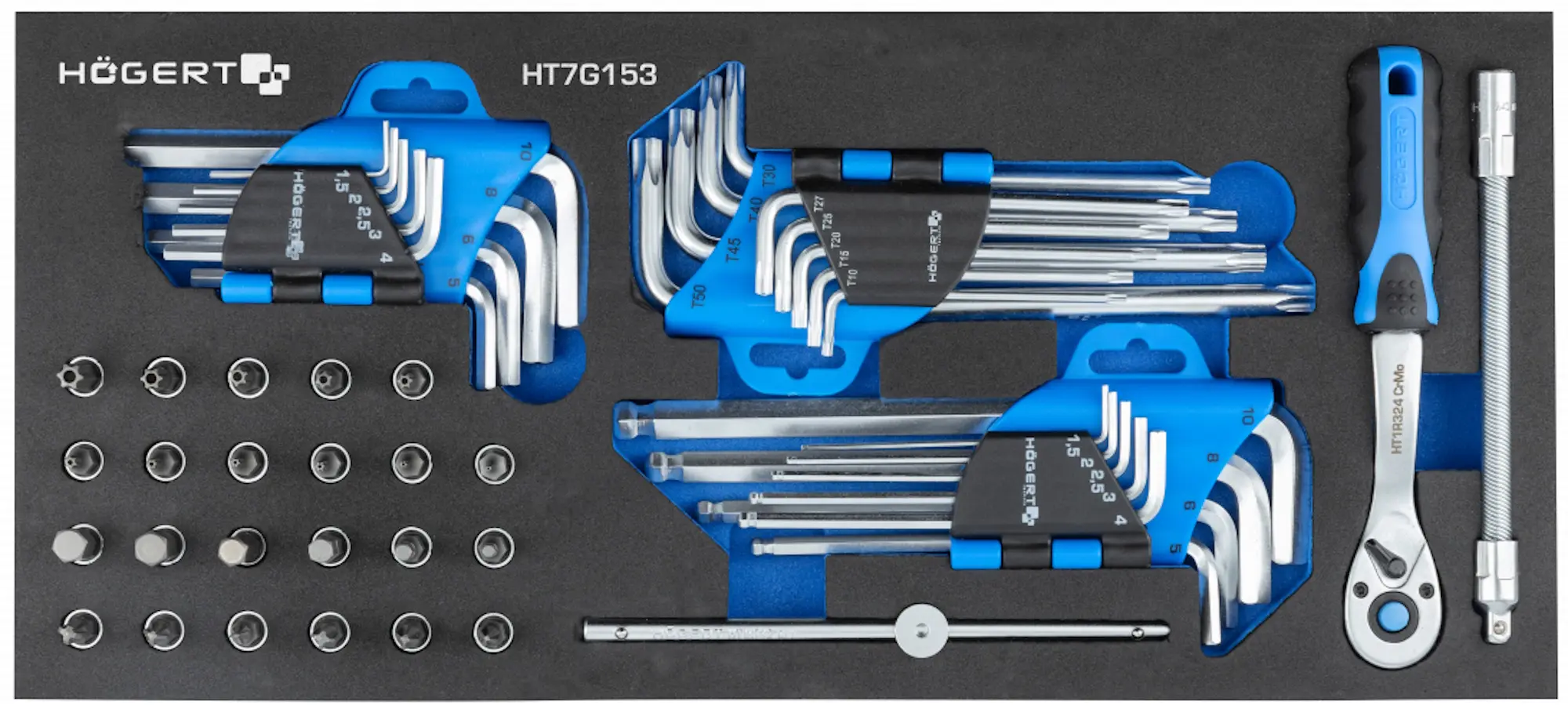 Carucior pentru scule Hoegert HT7G050 (Black/Blue)