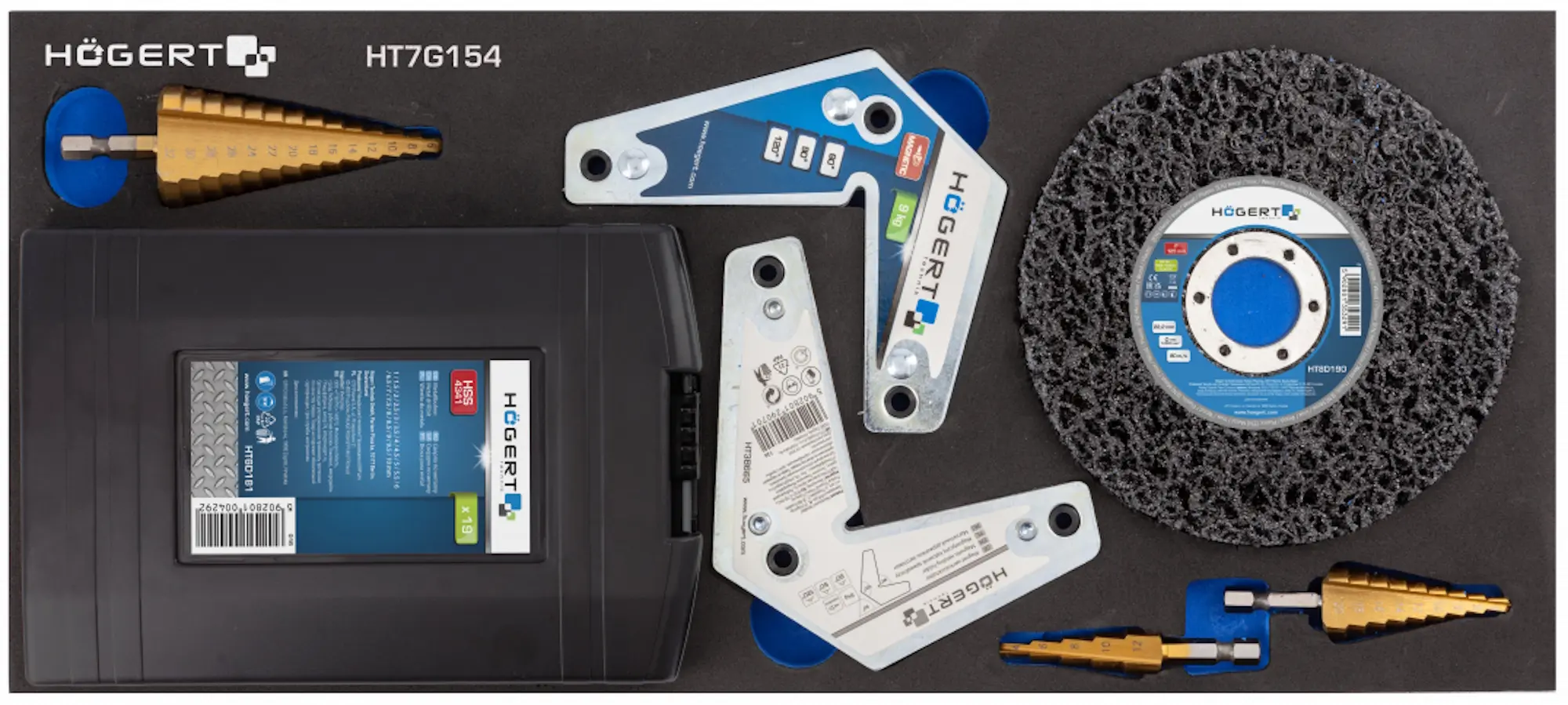 Carucior pentru scule Hoegert HT7G050 (Black/Blue)