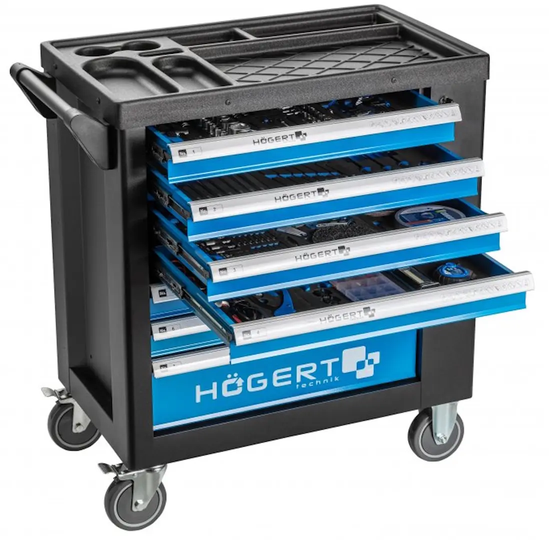 Carucior pentru scule Hoegert HT7G050 (Black/Blue)