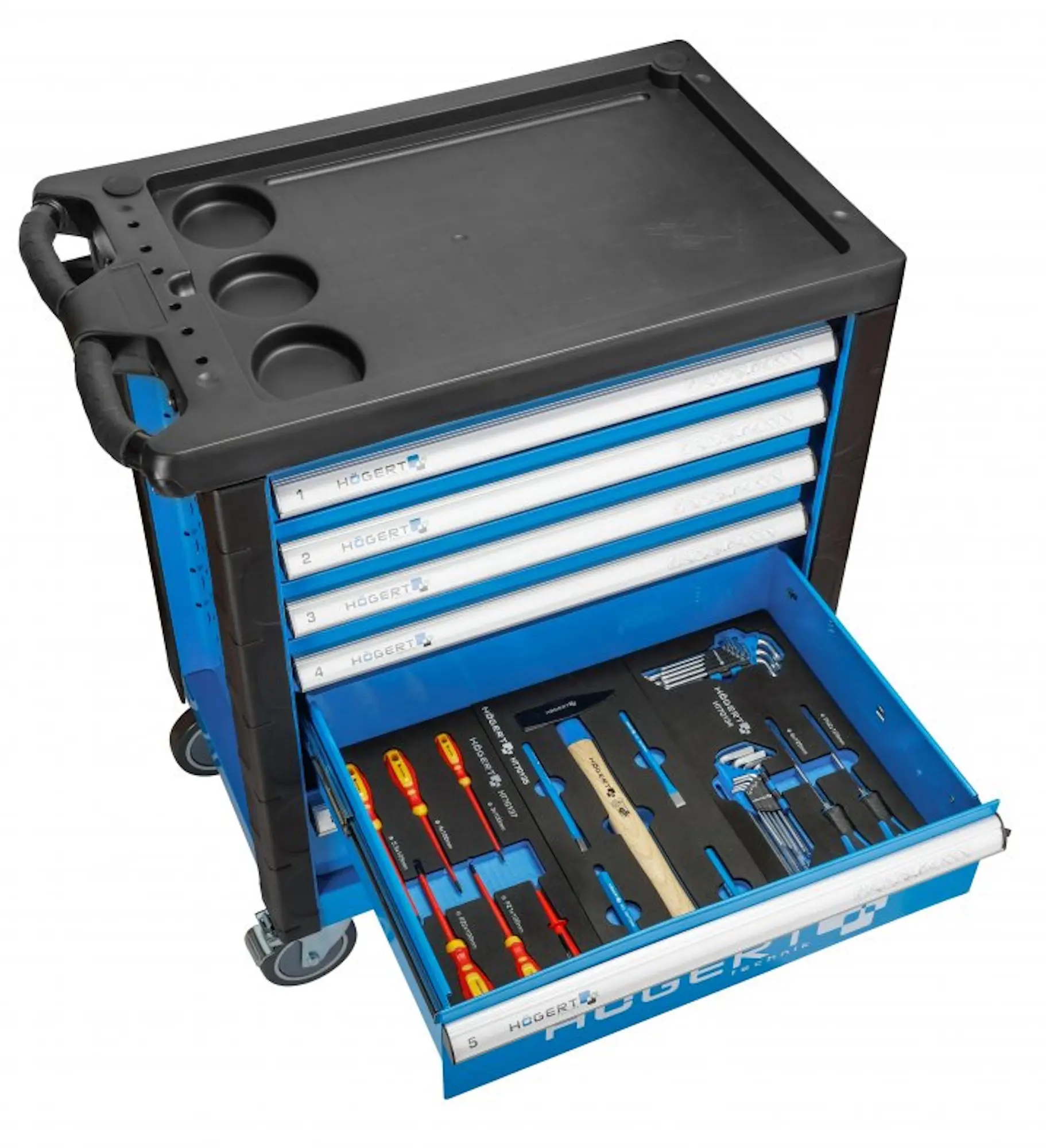 Carucior pentru scule Hoegert HT7G056 (Black/Blue)