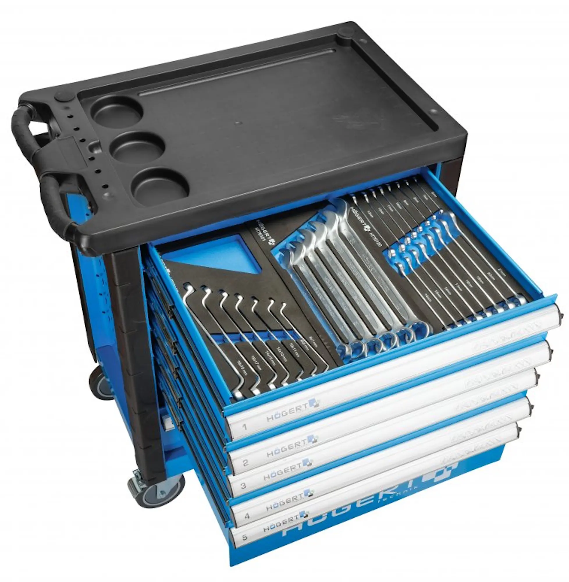 Carucior pentru scule Hoegert HT7G056 (Black/Blue)