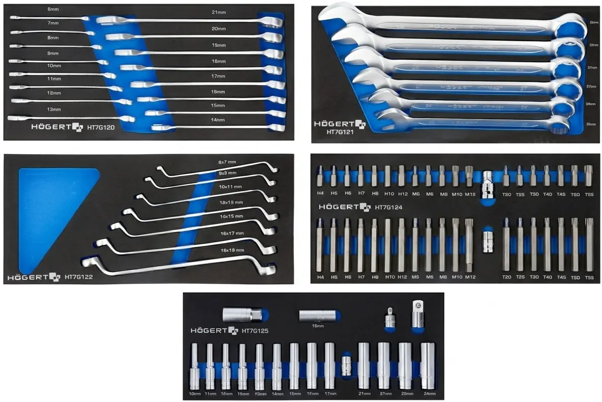 Carucior pentru scule Hoegert HT7G058 (Black/Blue) - 5