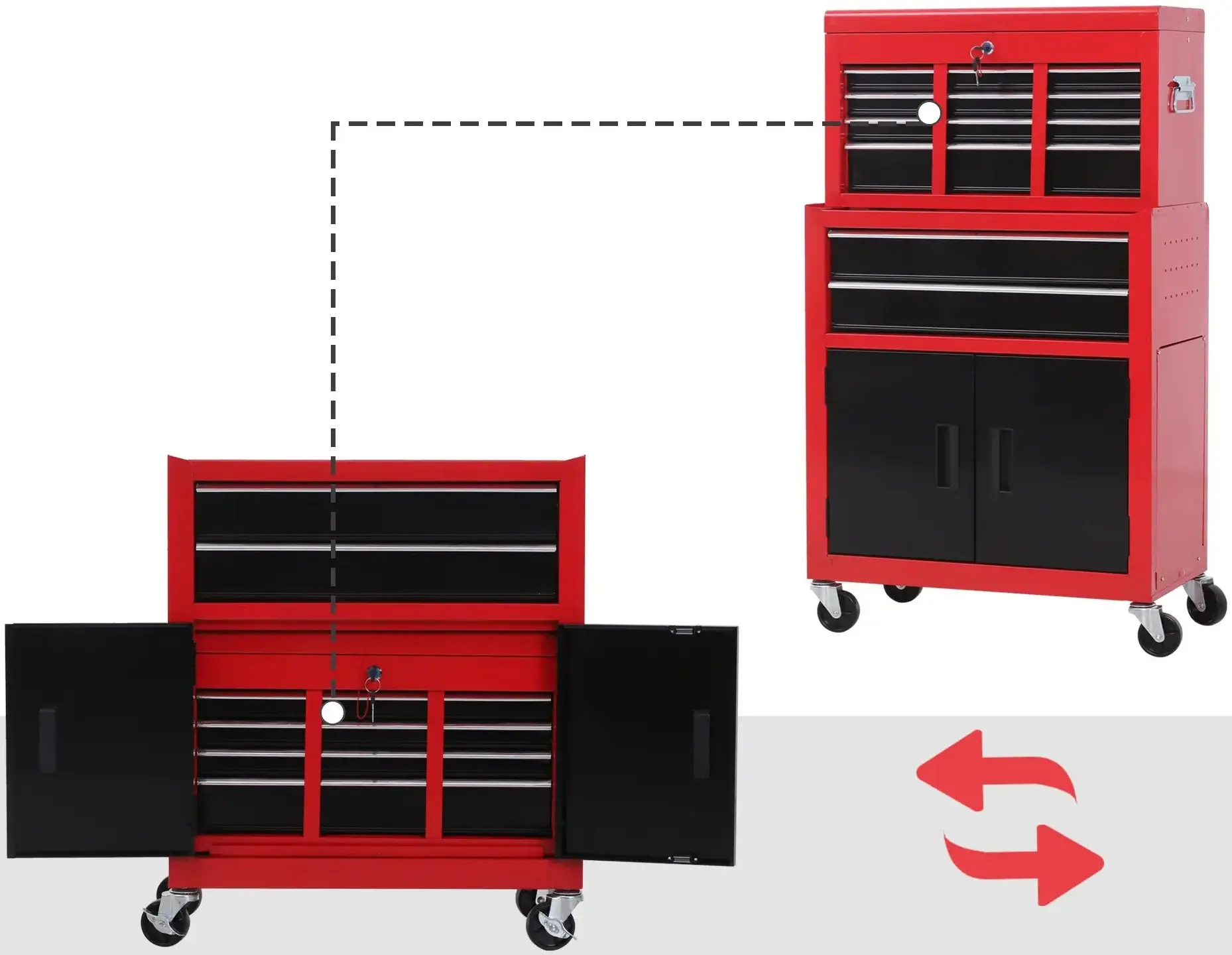 Dulap pentru instrumente Homcom E2-0007 (Red/Black) - 6