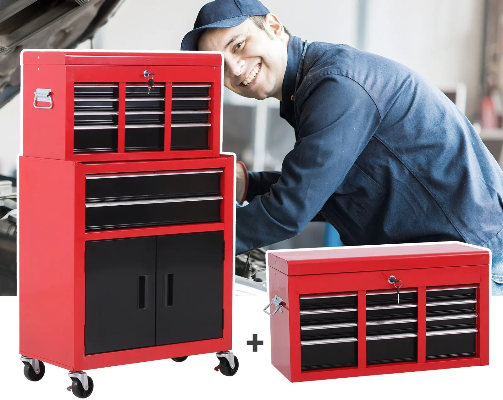 Dulap pentru instrumente Homcom E2-0007 (Red/Black) - 9