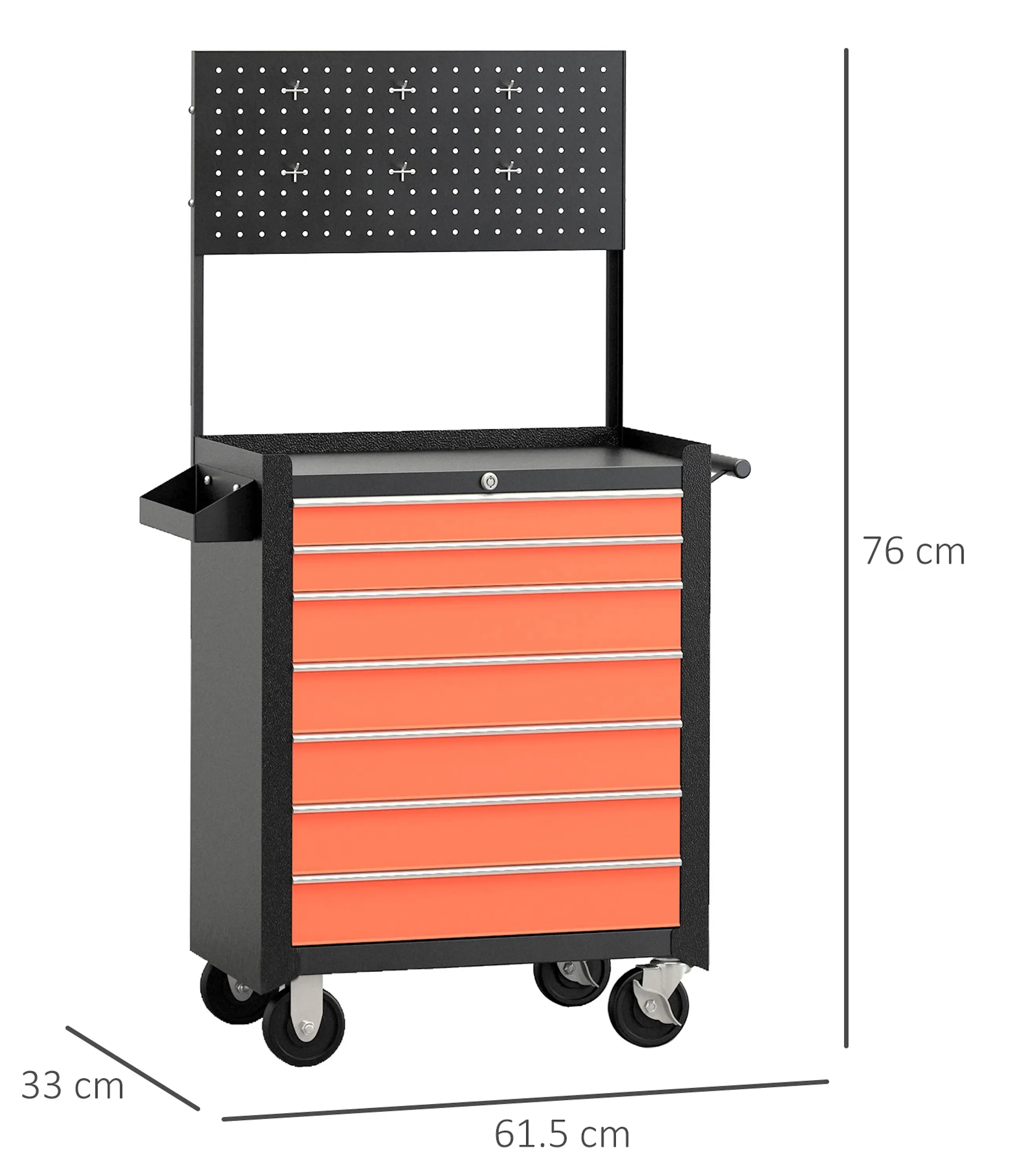 Carucior pentru instrumente Homcom B20-001 (Black/Orange) - 8