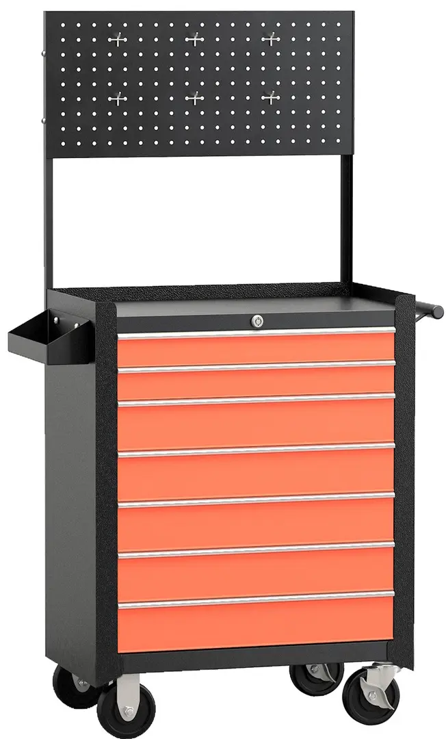 Carucior pentru instrumente Homcom B20-001 (Black/Orange)