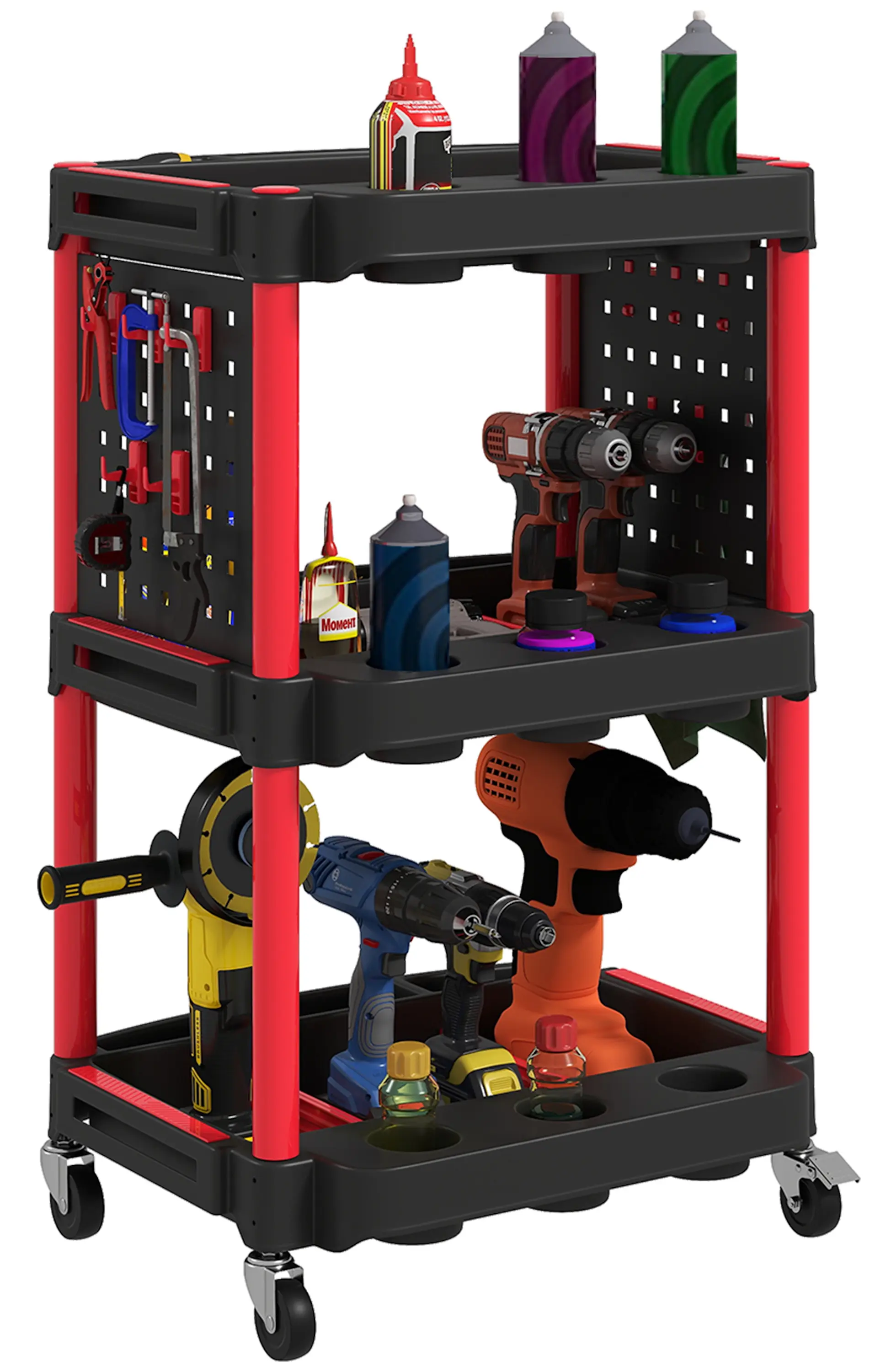 Тележка для инструментов Homcom B20-115V00RD (Red/Black) - 2